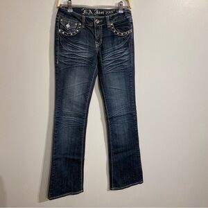 L.A Idol Denim Jeans blingy rhinstone pockets size women’s 29/34